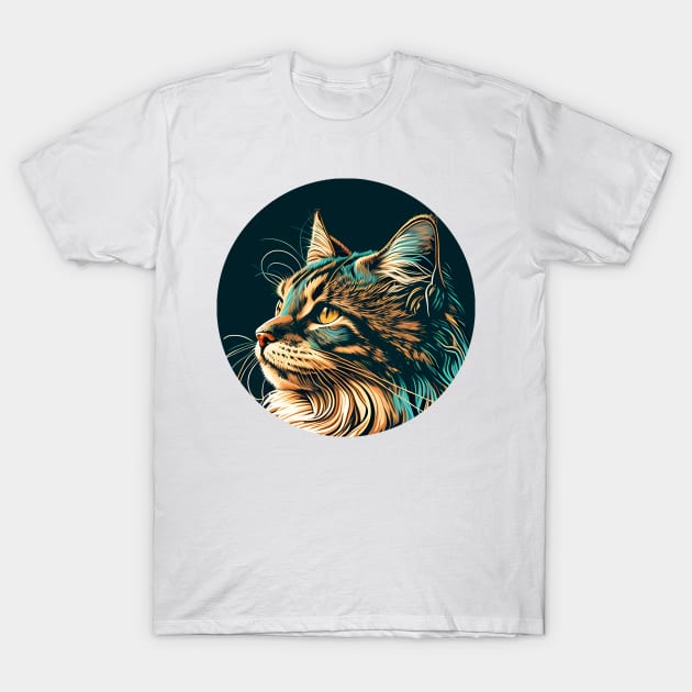 Vintage Cat Lover Retro Color T-Shirt by robertldavis892